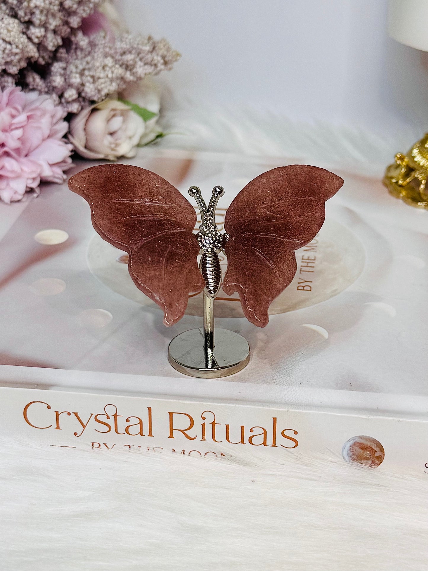 Strawberry Quartz Butterfly 6cm