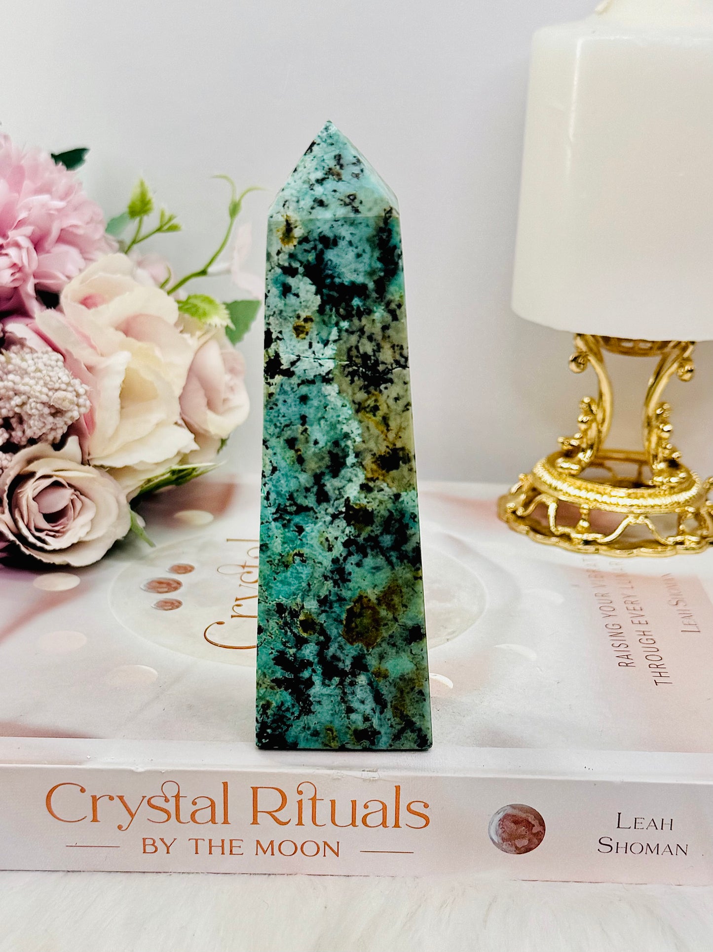 Perfect African Turquoise Tower 13cm