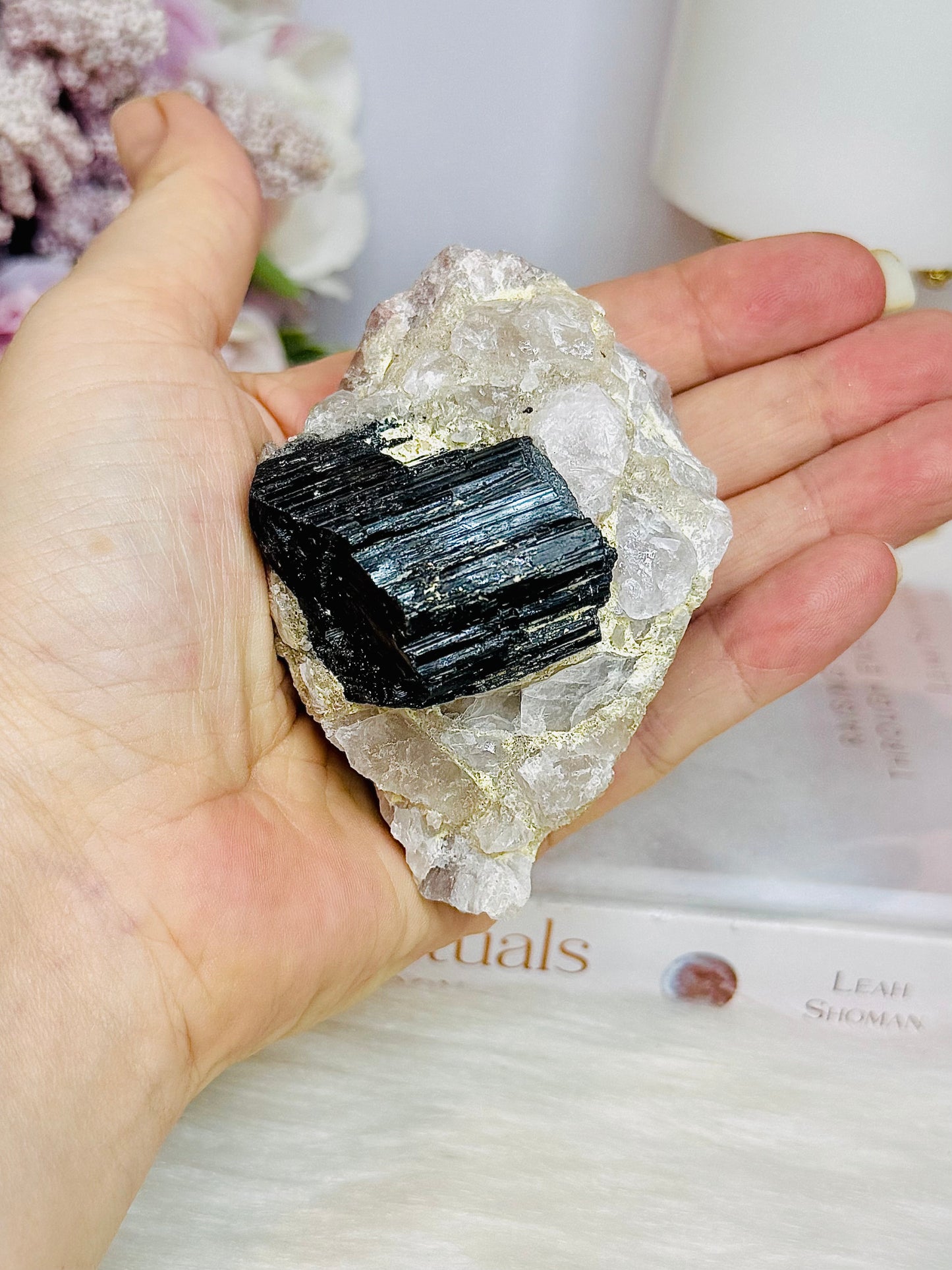 Natural Large Black Tourmaline on Matrix 216g