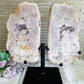 Statement Piece ~ Huge Pink Amethyst Druzy Chunky Butterfly Wings On Stand 33cm x 34cm 4.2KG