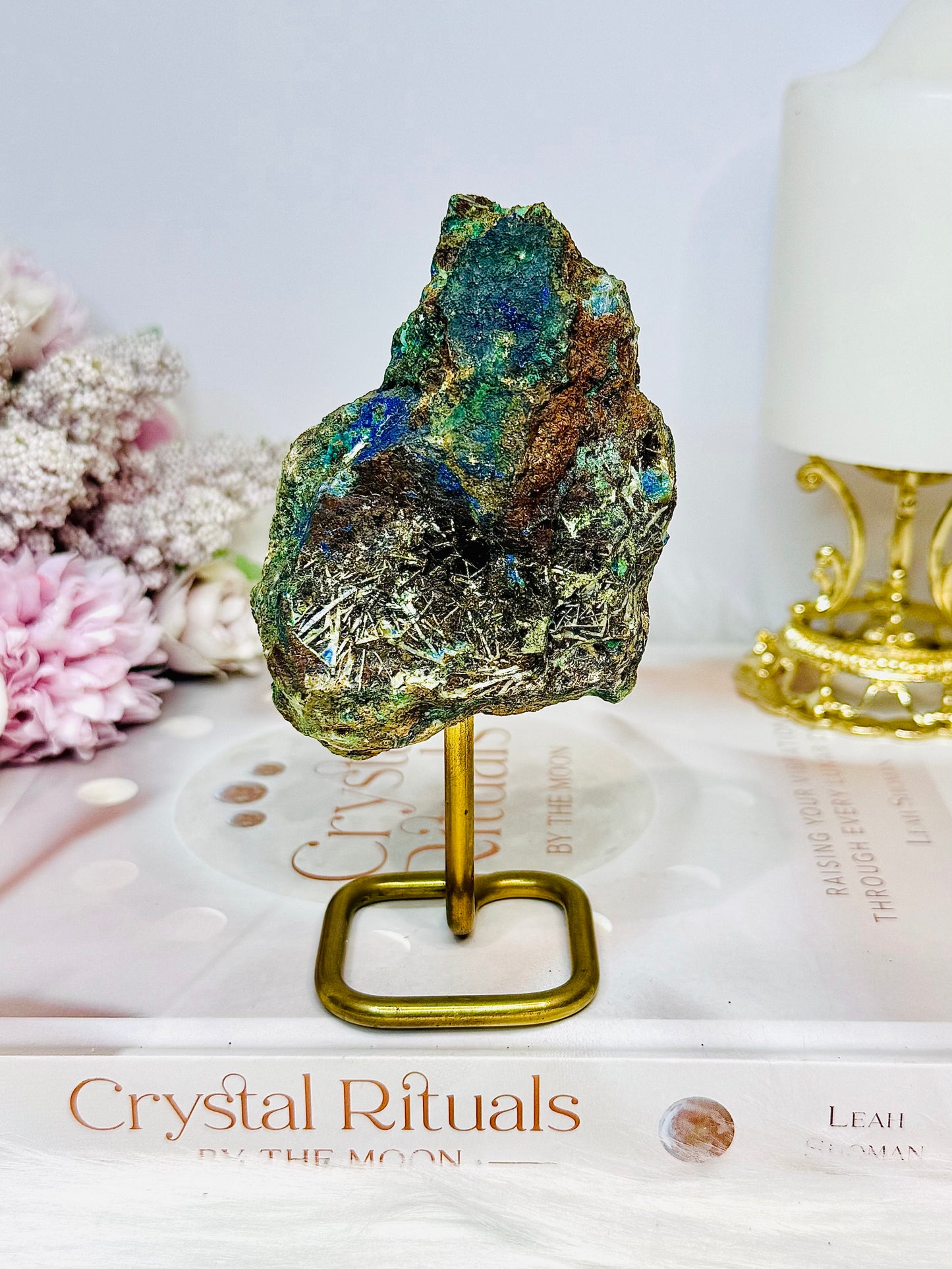Natural Azurite X Malachite Specimen on Stand 12.5cm