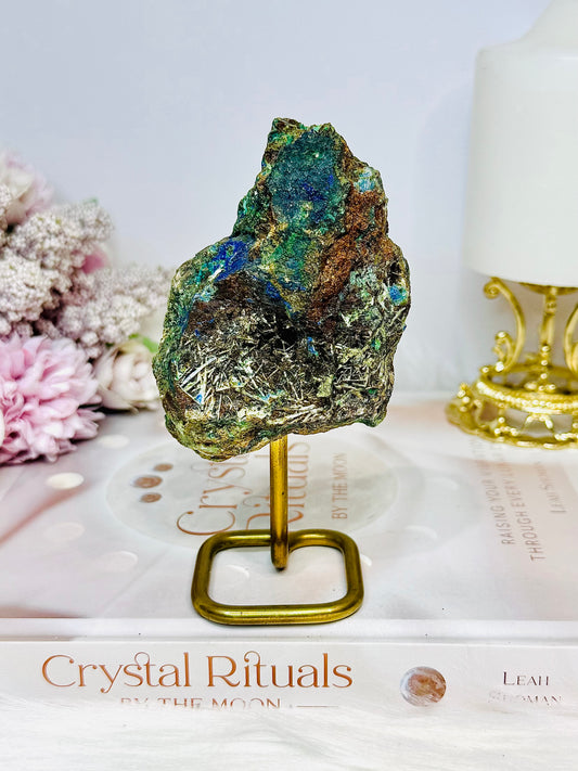 Natural Azurite X Malachite Specimen on Stand 12.5cm