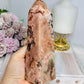 Large Chunky Pink Amethyst Tower 16.5cm 619g (Reduced as chip is imperfect)