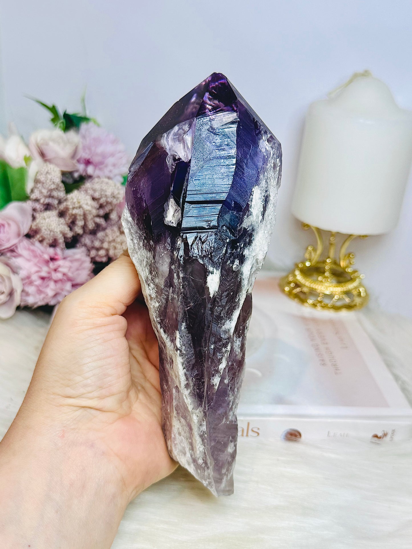 Large Natural Amethyst Dog Tooth Full of Rainbows In Top 18.5cm 652g