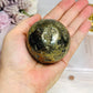 Large Druzy Pyrite Sphere on Stand 426g