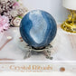 Rare Blue Coral Fossil Sphere on Stand 305g