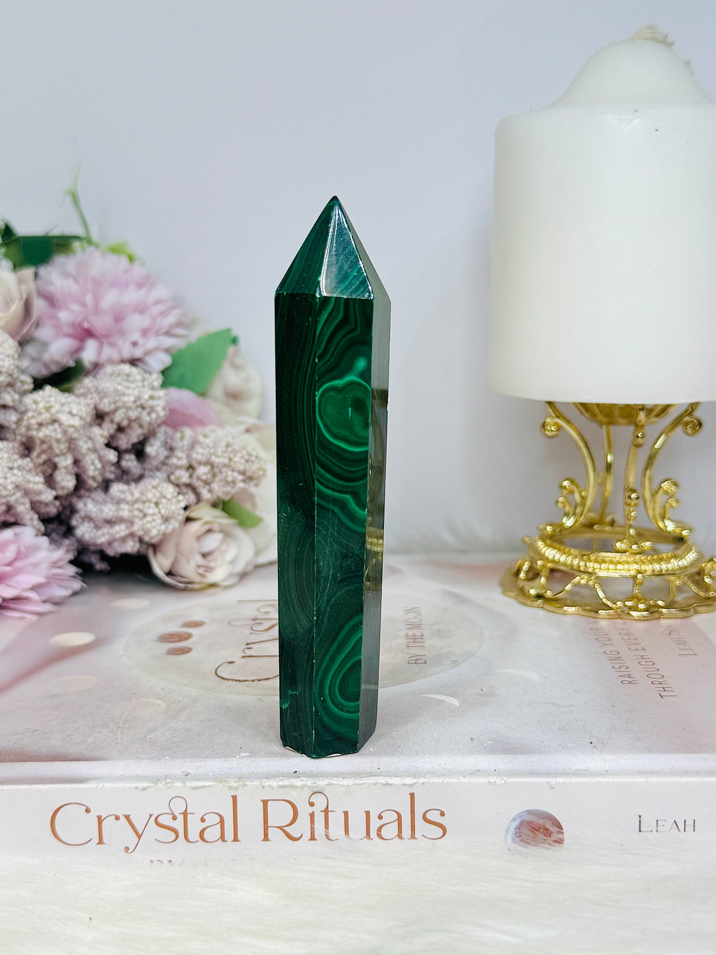 AAA High Grade Natural Malachite Tower From Congo 11.5cm