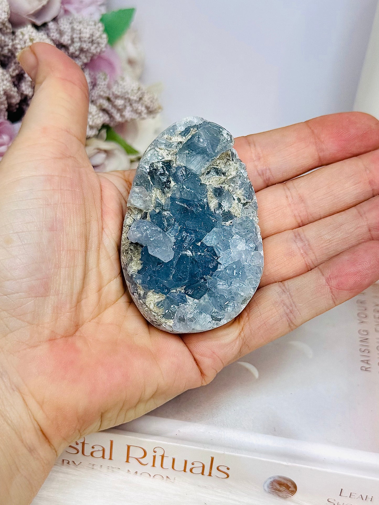 Blue Celestite Crystal Egg 7cm