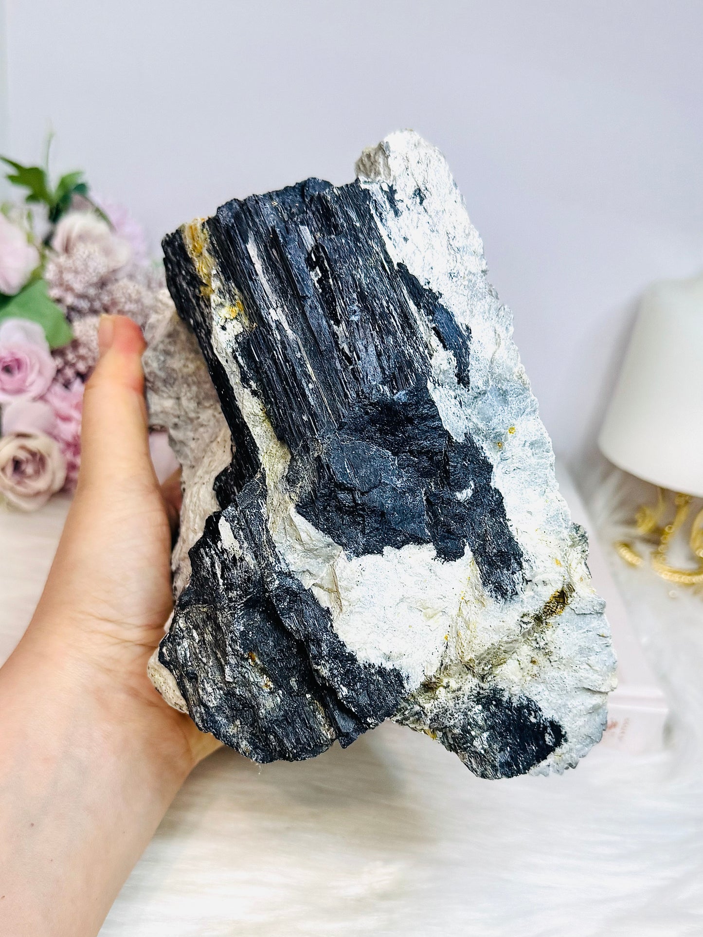 Huge Black Tourmaline Specimen 2.9KG