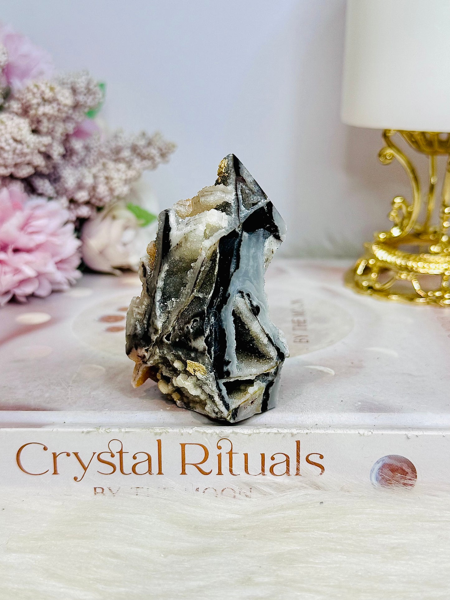 Black Druzy Sphalerite Tower 7cm