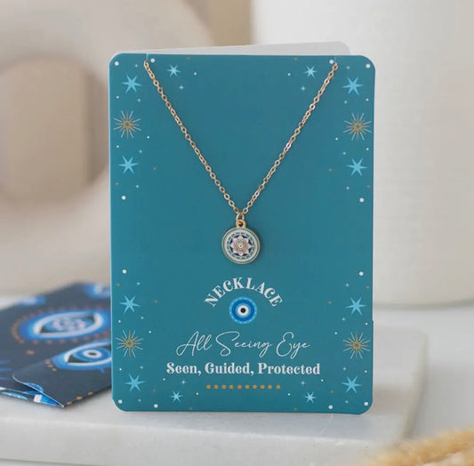 All Seeing Eye Necklace Gift & Greeting Card