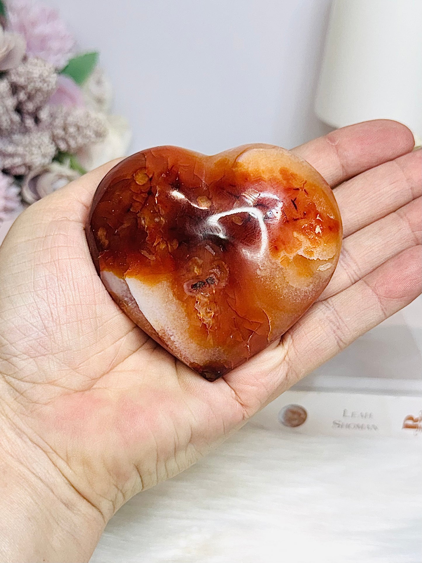 Carnelian Puffy Heart on Stand 220g