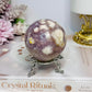High Grade Pink Amethyst Druzy Sphere on Stand 288g