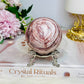 Pink Jasper Sphere on Stand 266g