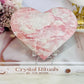 Gorgeous Large Natural Pink Opal Carved Heart On Stand 12cm