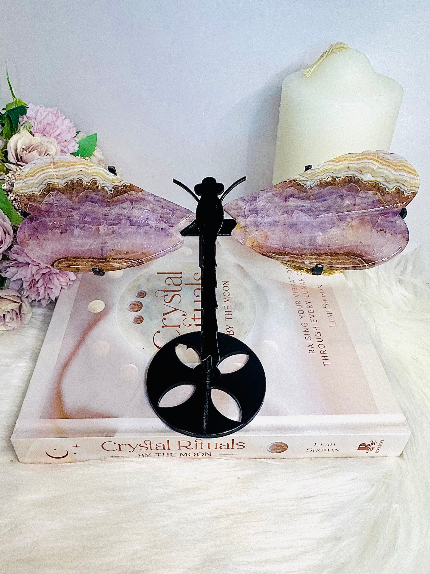 Crazy Lace Amethyst Dragonfly 14cm