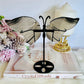 Stunning 15cm Agate Carved Butterfly Wings On Stand