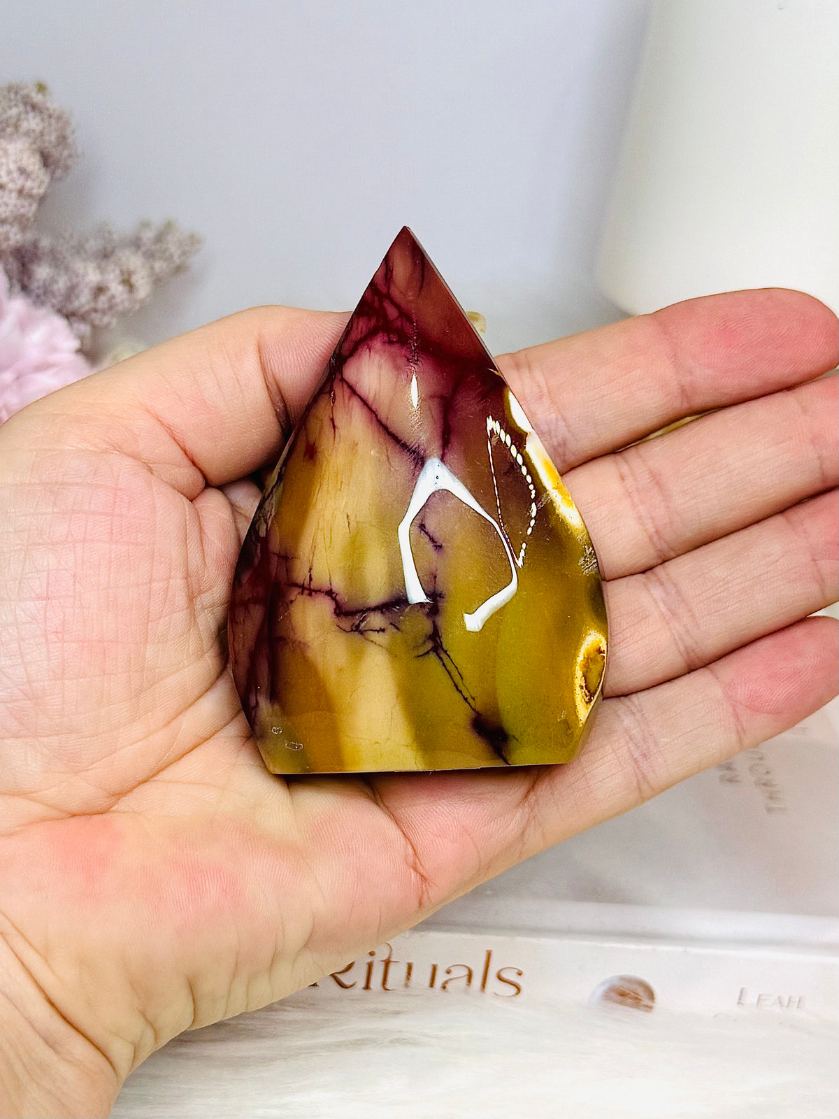 Mookaite Jasper Carved Flame 8cm
