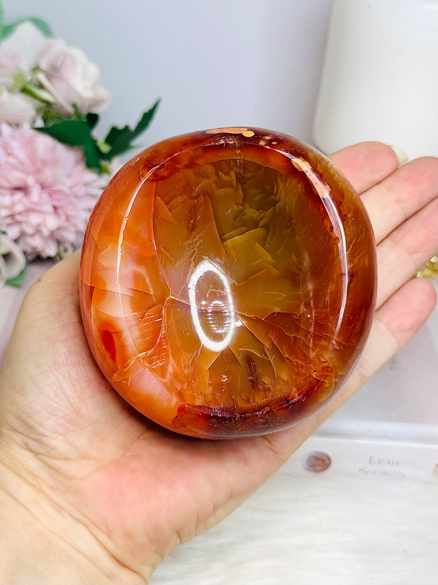 Carnelian Carved Chunky Bowl 486g