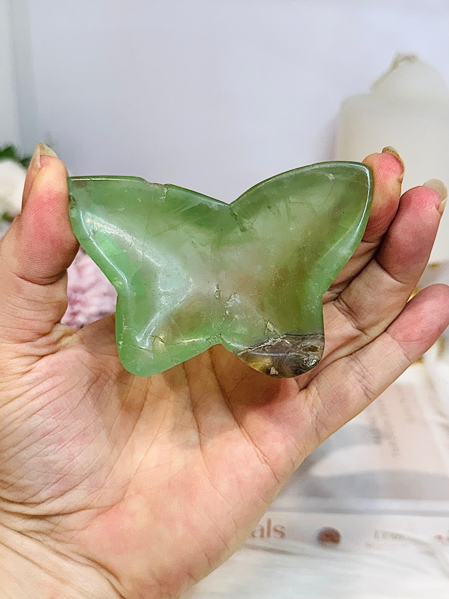 Green Fluorite Butterfly Bowl 8cm