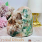 Natural Pink Amethyst Large Druzy Base Cut Cluster with Green Jasper Inclusions 673g
