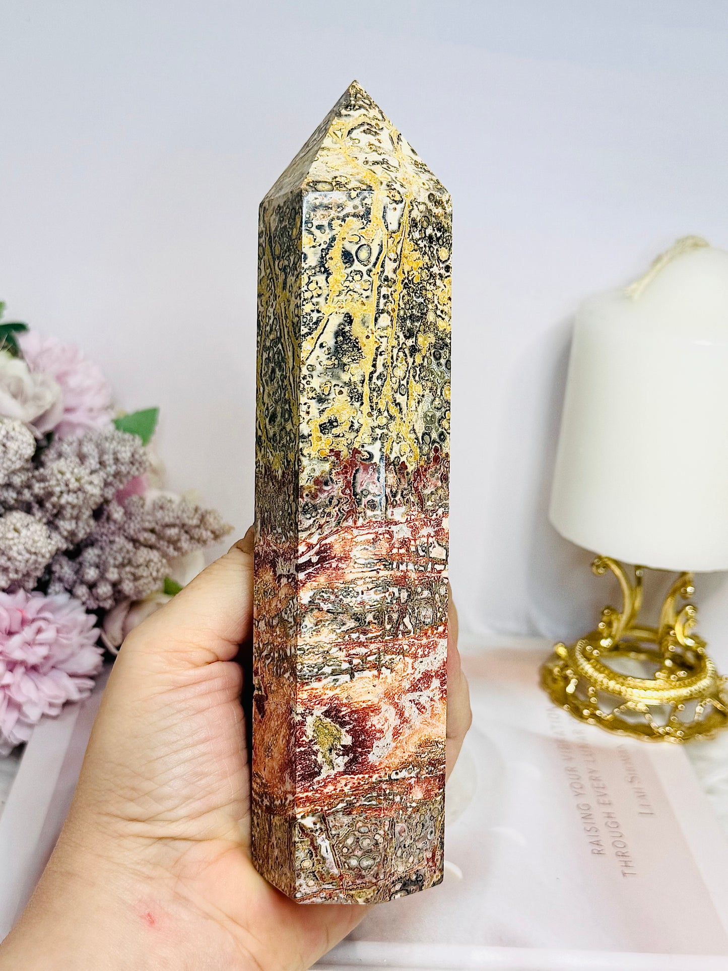 Large Leopard Skin Jasper Chunky Tower 18cm