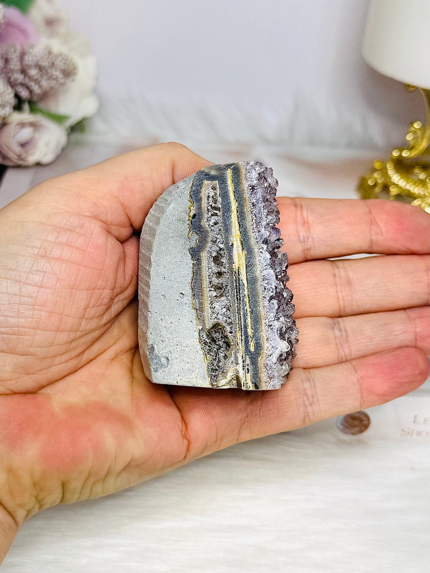 Amethyst Base Cut Cluster 6cm