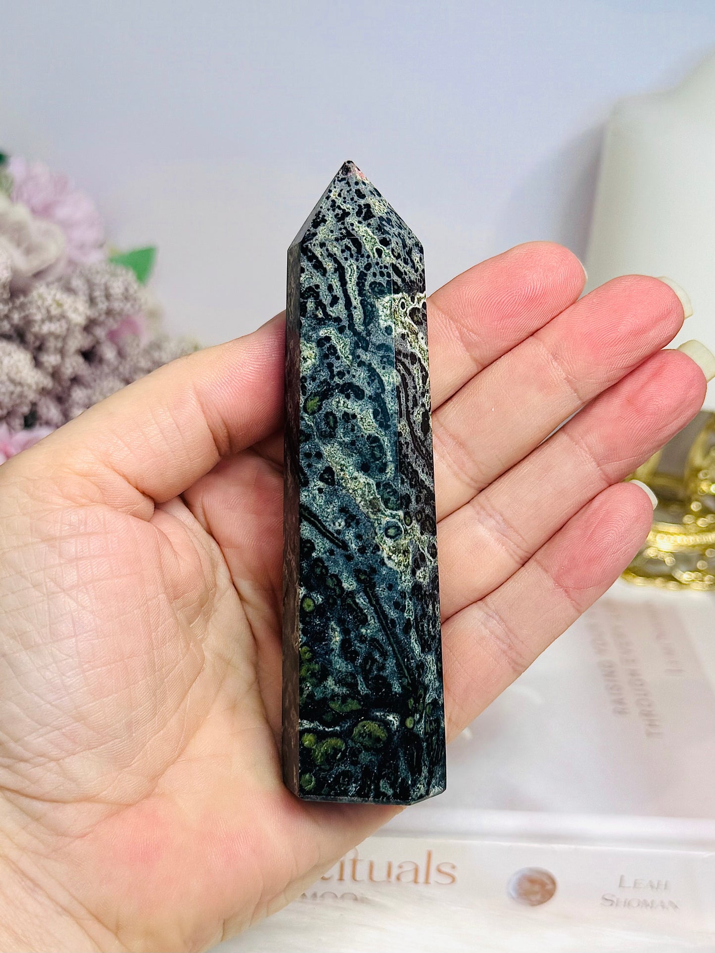 Green Kambaba Jasper Tower 11cm