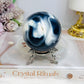 Large Orca Agate Sphere on Stand 379g