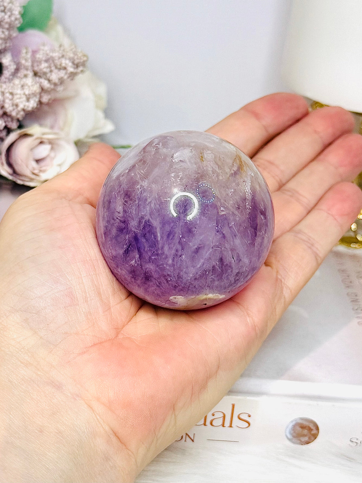 Purple Agate Sphere on Stand 236g