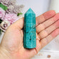 High Grade Amazonite with Smokey Quartz Tower 9cm