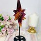 Incredible Large Natural Fluorite Carved Polaris Star On Stand 25.5cm