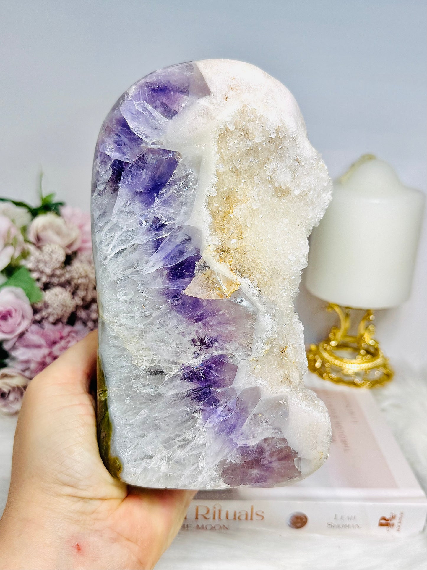 High Grade Pink Amethyst X Amethyst Sugar Druzy Freeform 17cm 1.9KG
