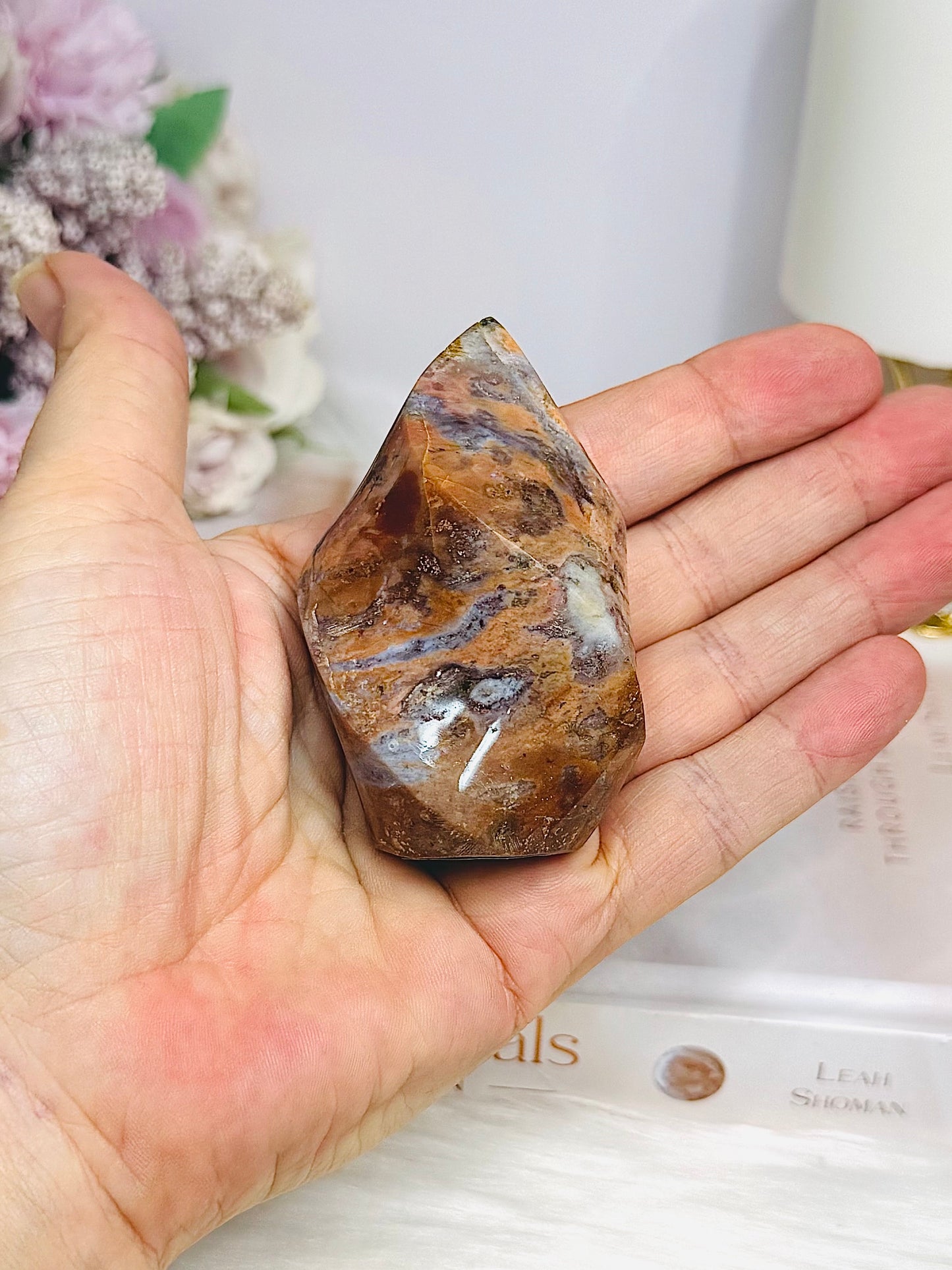 Jasper Carved Flame 7cm