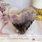 Large Amethyst X Agate Carved Heart on Stand