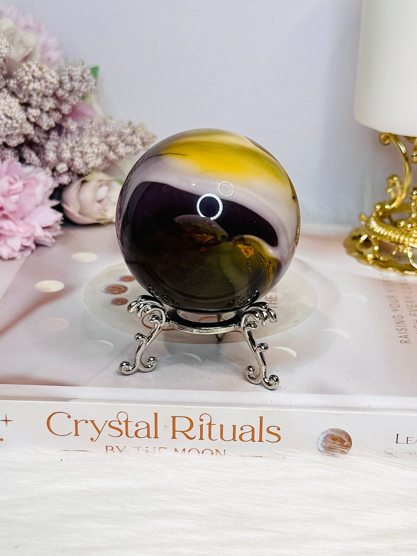 Mookaite Jasper Sphere on Stand 297g