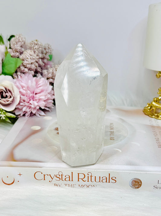Chunky Clear Quartz Tower with Rainbows 11.5cm 369g