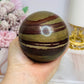 Large Zebra Rock Sphere on Stand 620g