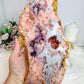 High Grade Pink Amethyst Druzy Slab on Stand 1.2KG 27.5cm