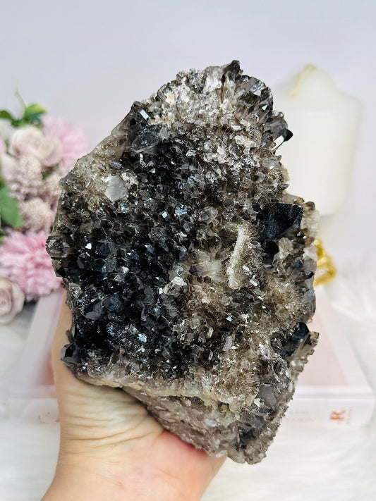 Chunky Large Smokey Quartz Cluster 1.6KG 18cm