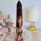 Gorgeous Tall 19cm Red Fire Quartz Tower with Hematite Inclusions