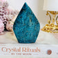 Beautiful Blue Apatite Carved Flame 8cm