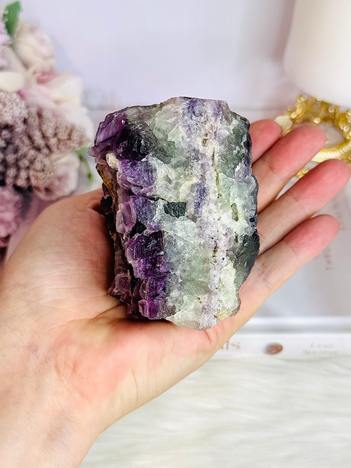 Stunning Natural Large 569gram Rough Rainbow Fluorite Specimen From Argentina