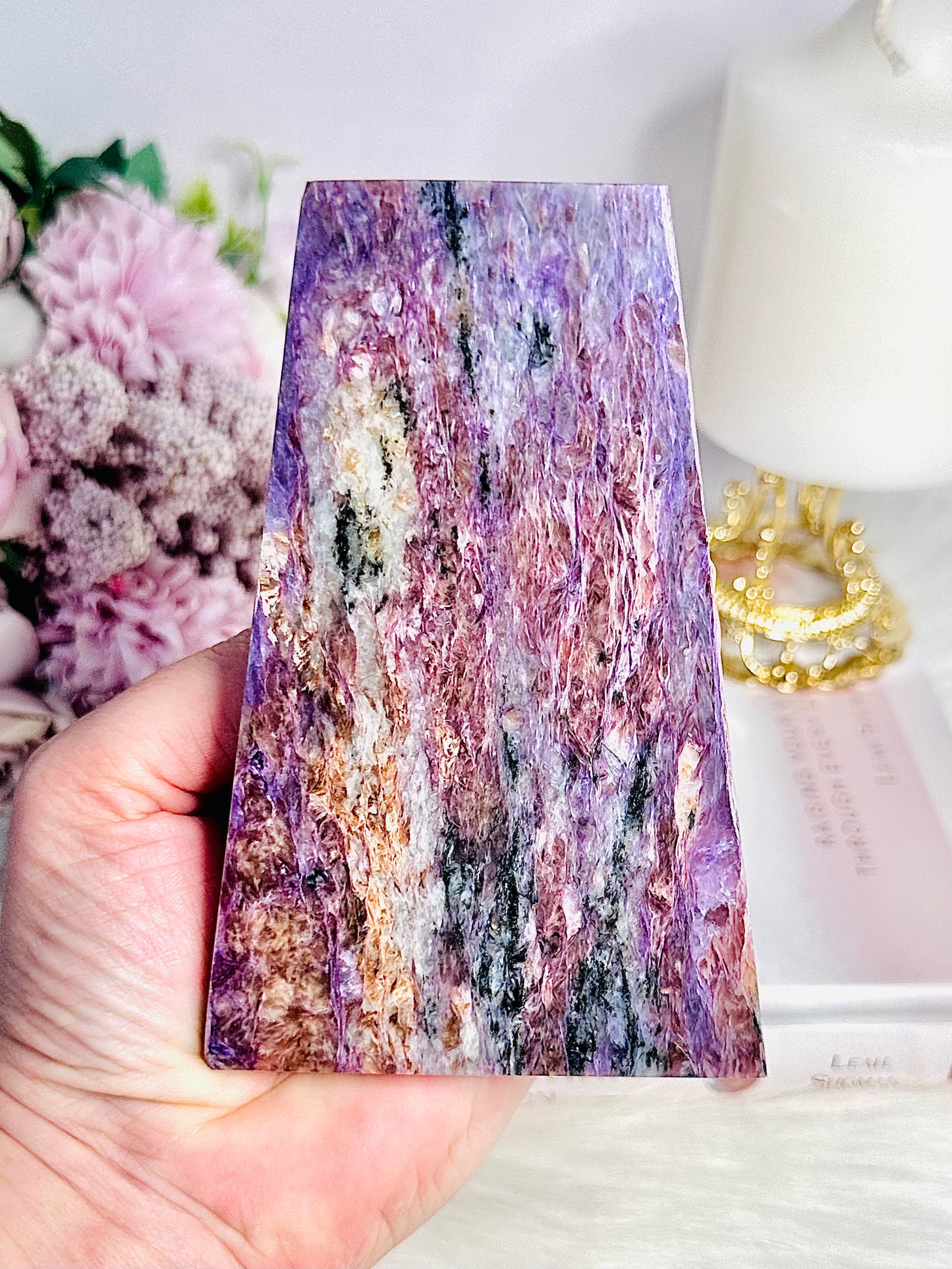 Supports Negative Emotions ~ Gorgeous Large 12.5cm 196gram Charoite Slab