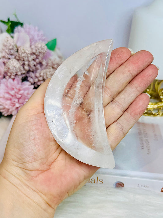 Clear Quartz Chunky Moon Bowl 10cm 205g