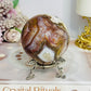 Large Mexican Crazy Lace Agate Druzy Sphere on Stand 376g