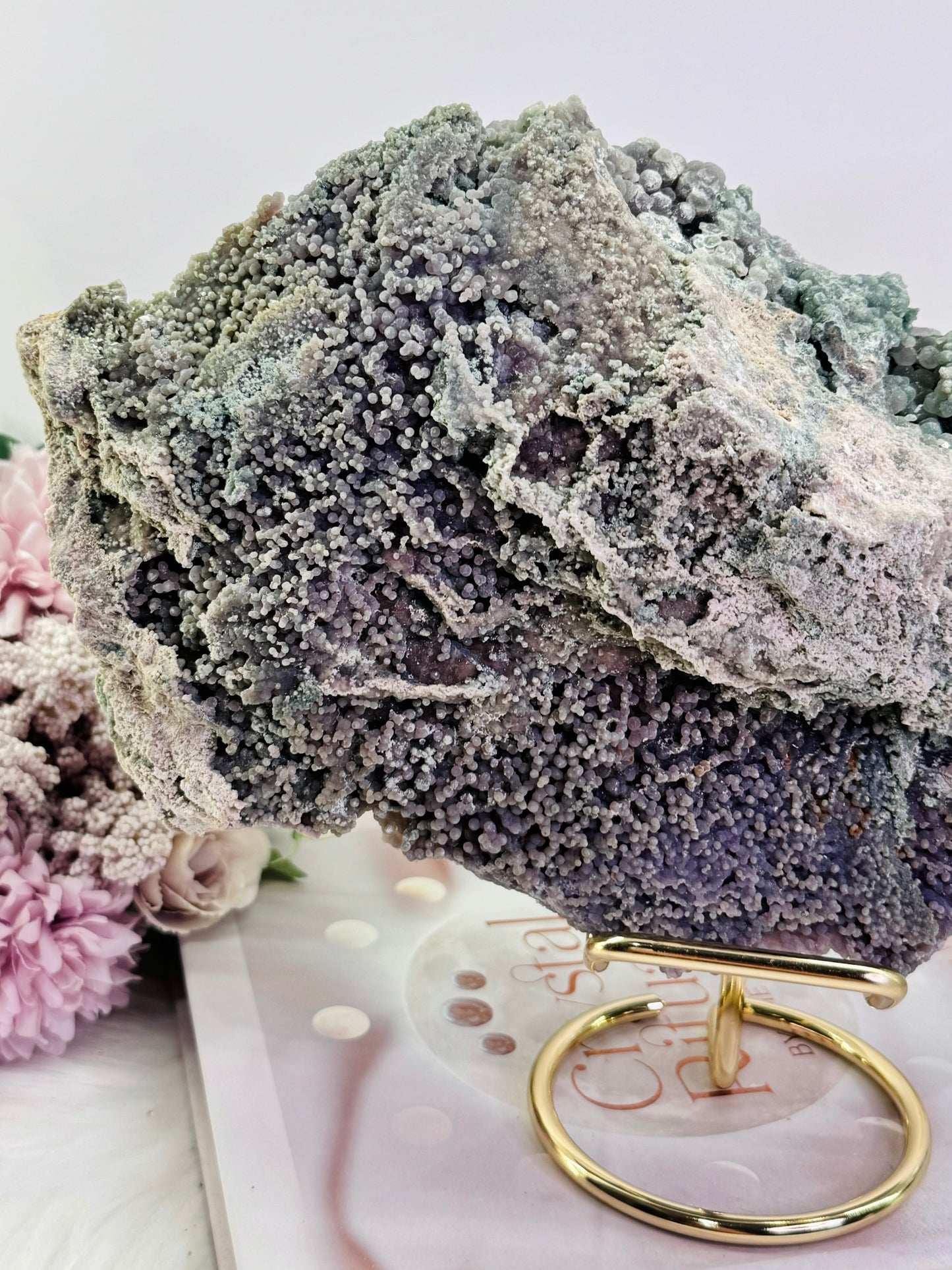 A Tranquil Stone ~ Incredible Huge 27cm 1.73KG Natural Grape Agate | Purple Chalcedony Specimen On Stand