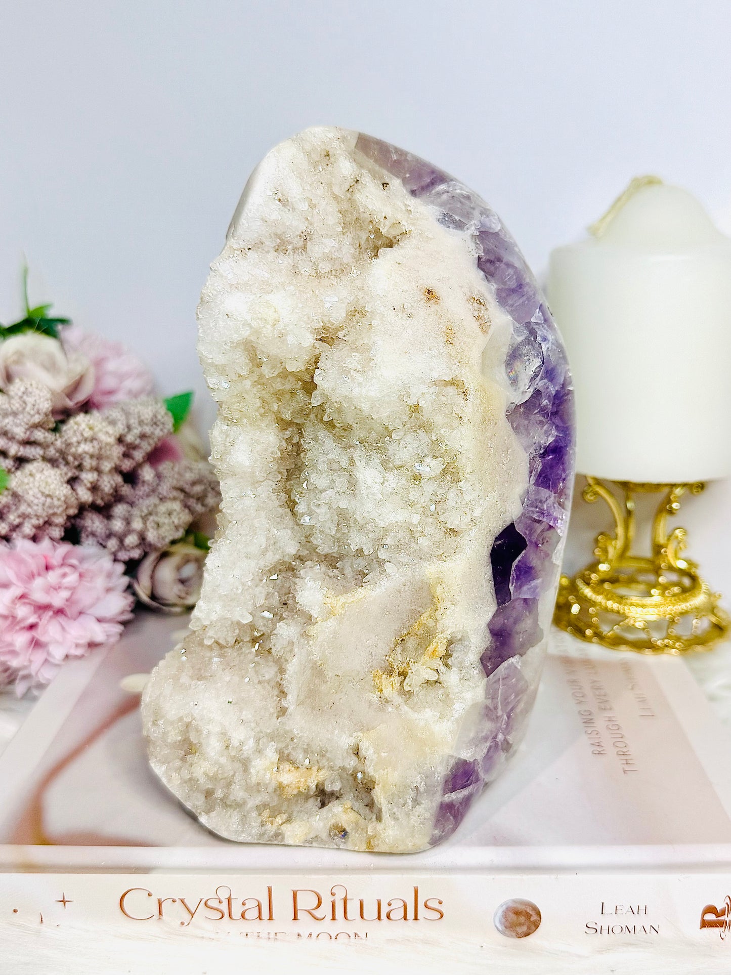 High Grade Pink Amethyst X Amethyst Sugar Druzy Freeform 17cm 1.9KG