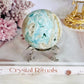 Beautiful Natural Blue Caribbean Calcite Sphere On Stand 304grams