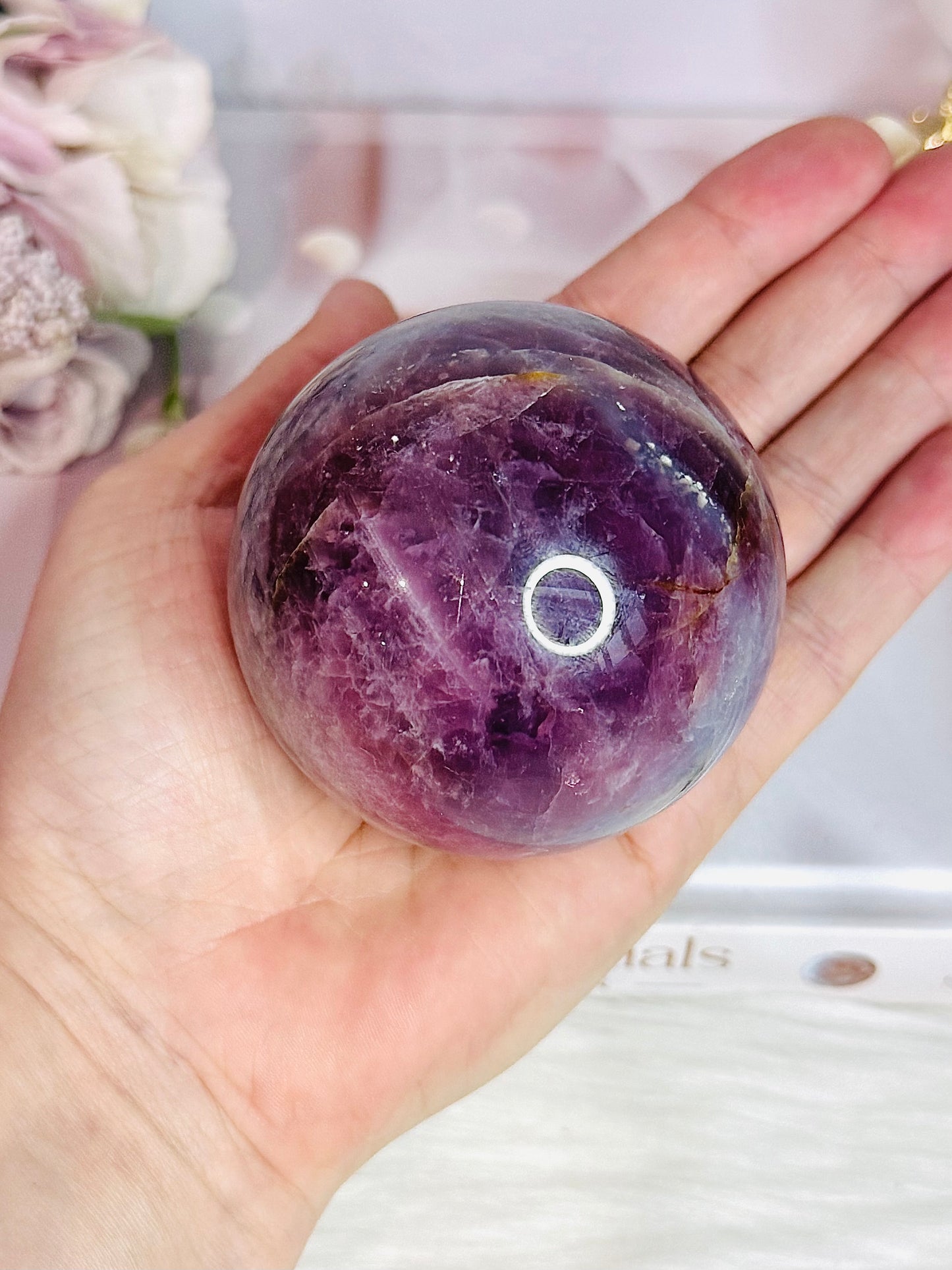 The Most Magical Large Lavender Star Rose Quartz Sphere with Flash On Stand 402grams